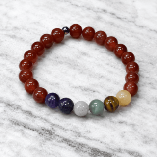 7 Chakras Carnelian Bracelet